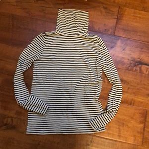 J. Crew Tissue Turtleneck, Navy and White Stripe